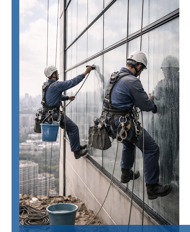 Профессиональная мойка фасадных окон альпинистами в Воткинске