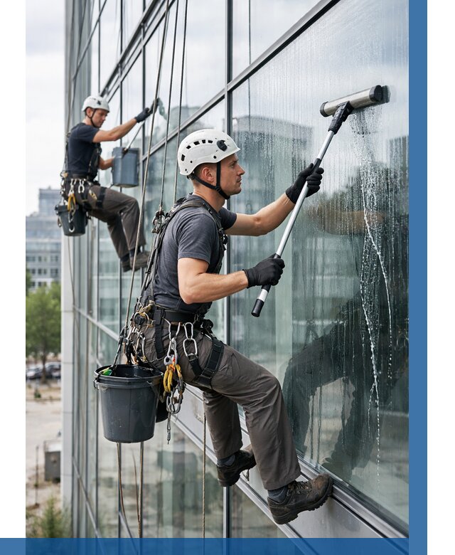 Мойка витражей альпинистами в Воткинске от 725 р. под ключ|ВЫСОТНИК-Втк