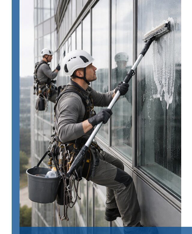 Высотная мойка сплошного остекления с выездом в Воткинске