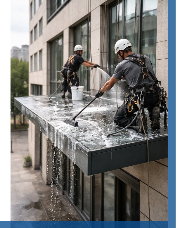 Мойка козырьков и навесов в Воткинске от 3626 р. | ВЫСОТНИК-Втк