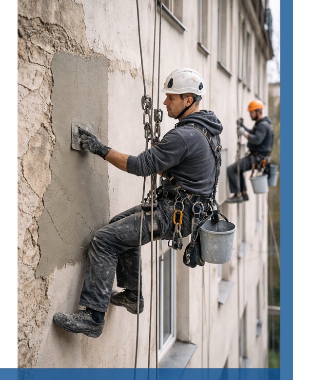 Восстановление штукатурки фасада в Воткинске от 1243 р. | ВЫСОТНИК-Втк