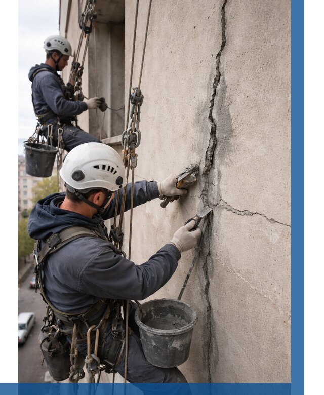 Заделка трещин на фасаде в Воткинске от 932 р. | ВЫСОТНИК-Втк