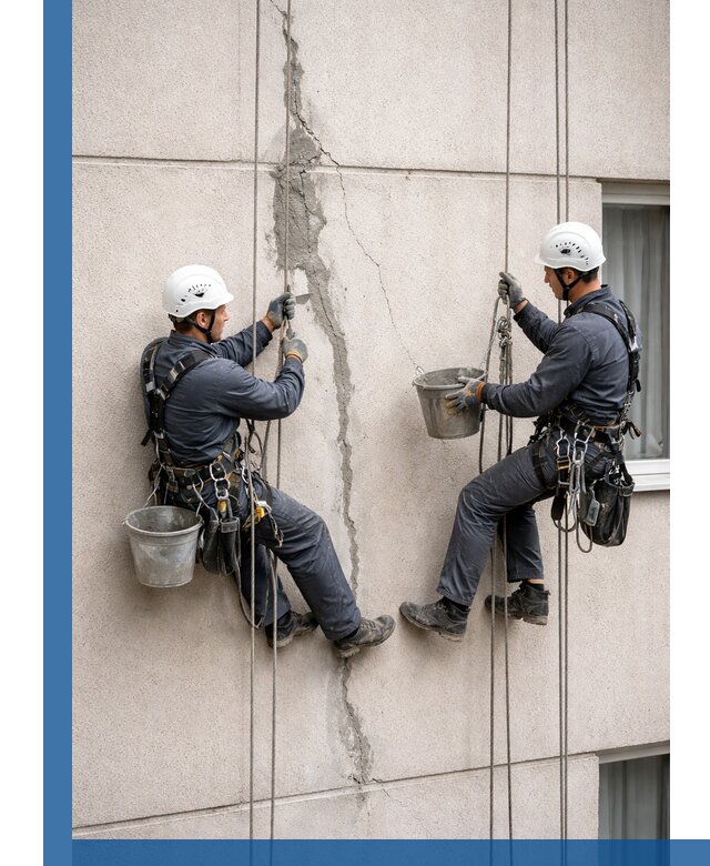 Заделка трещин на фасаде в Воткинске с гарантийным ремонтом