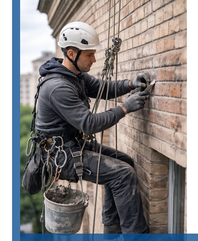 Качественный ремонт кирпичной кладки фасада в Воткинске с гарантией