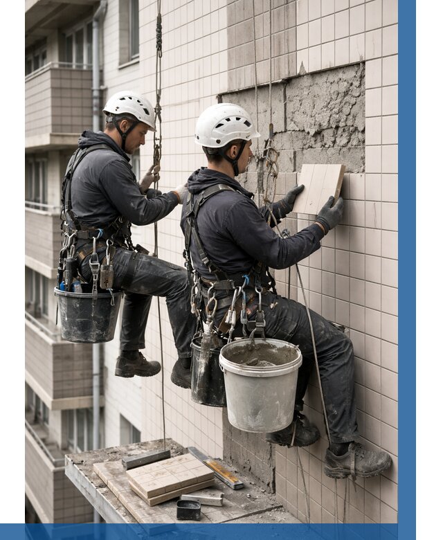 Ремонт облицовки фасада плиткой в Воткинске от 1865 р. | ВЫСОТНИК-Втк