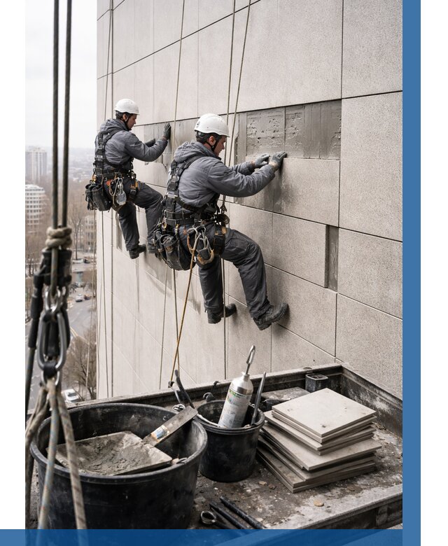 Ремонт фасада из керамогранита в Воткинске от 2590 р. | ВЫСОТНИК-Втк