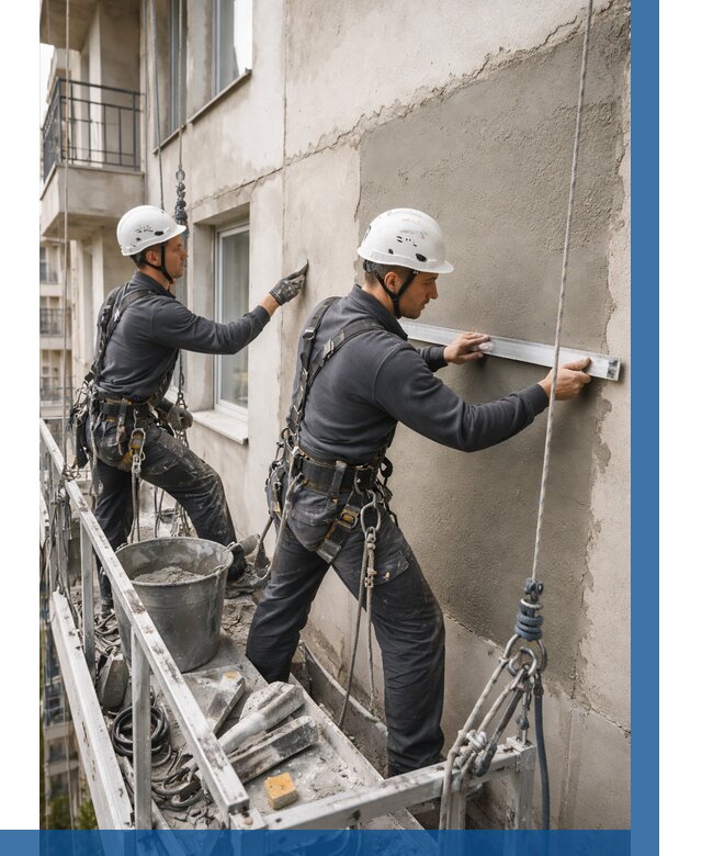 Штукатурка фасада на высоте в Воткинске от 932 р. | ВЫСОТНИК-Втк