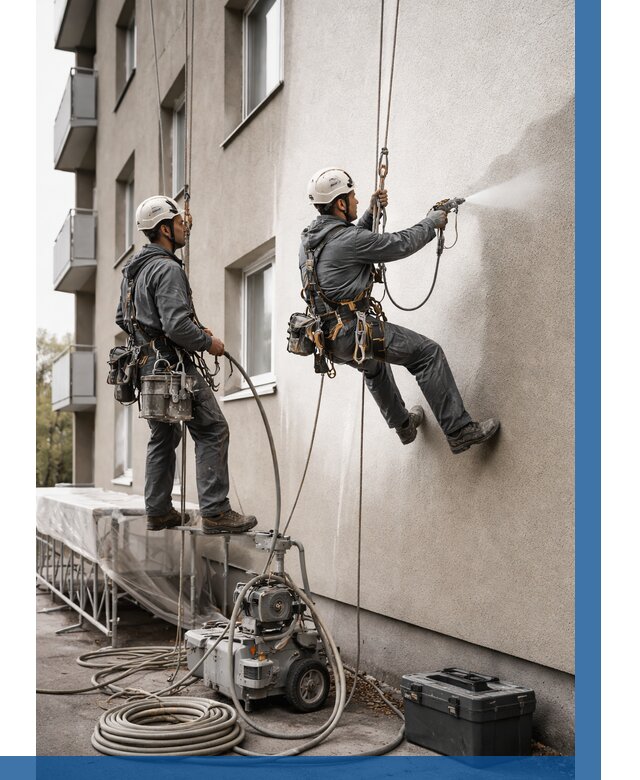 Безвоздушная покраска фасада в Воткинске от 228 р/м² | ВЫСОТНИК-Втк