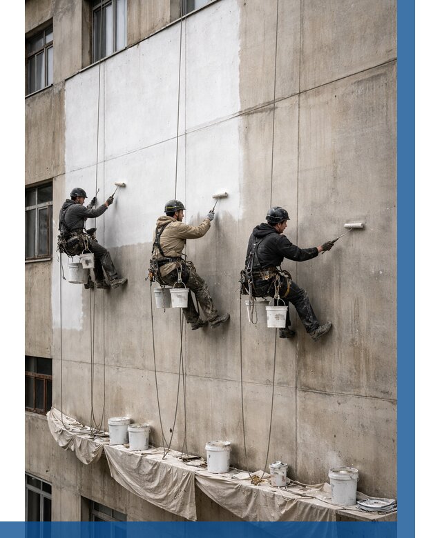 Покраска бетонного фасада в Воткинске от 363 р за м2 | ВЫСОТНИК-Втк