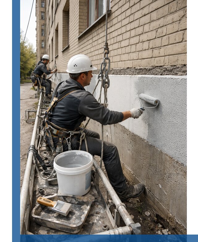 Окраска цоколя здания в Воткинске профессионально и надежно