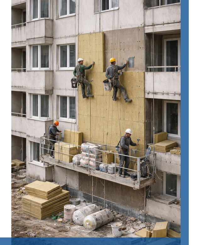 Утепление фасада минватой в Воткинске от 1554 р. | ВЫСОТНИК-Втк