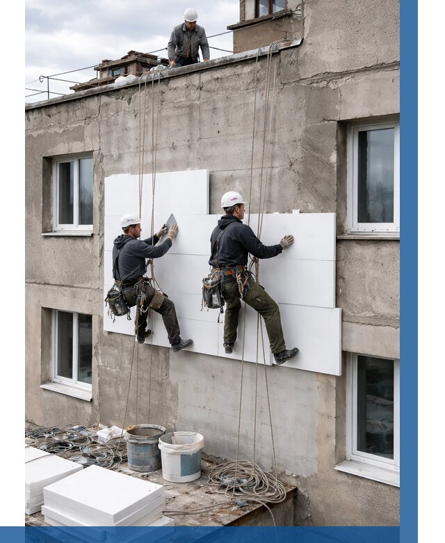 Утепление фасада пенополистиролом в Воткинске от 1865 р. | ВЫСОТНИК-Втк