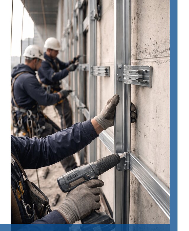 Монтаж подсистемы вентфасада в Воткинске от 881 р. | ВЫСОТНИК-Втк