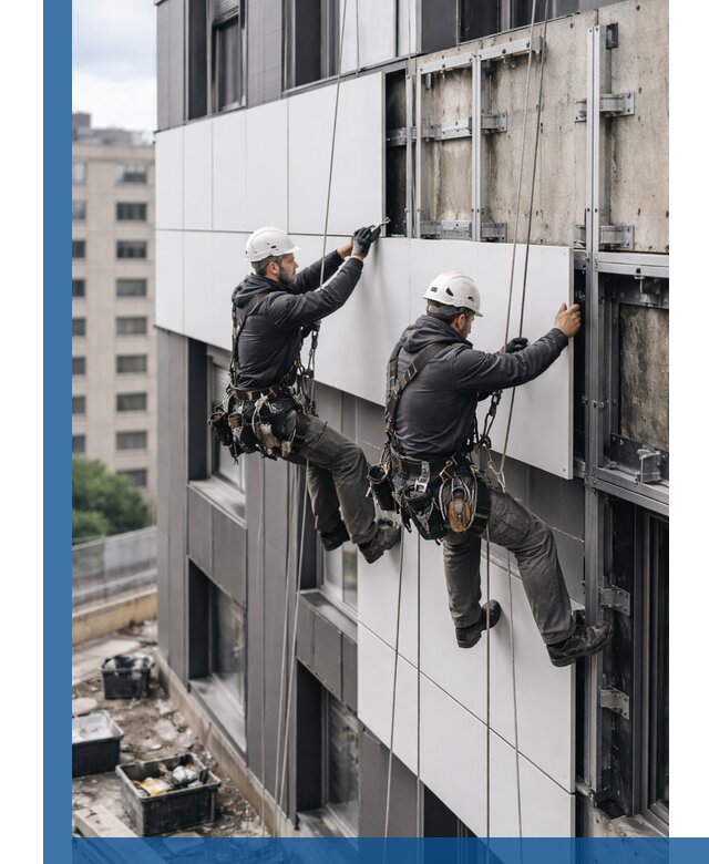 Монтаж композитных панелей фасада в Воткинске под ключ