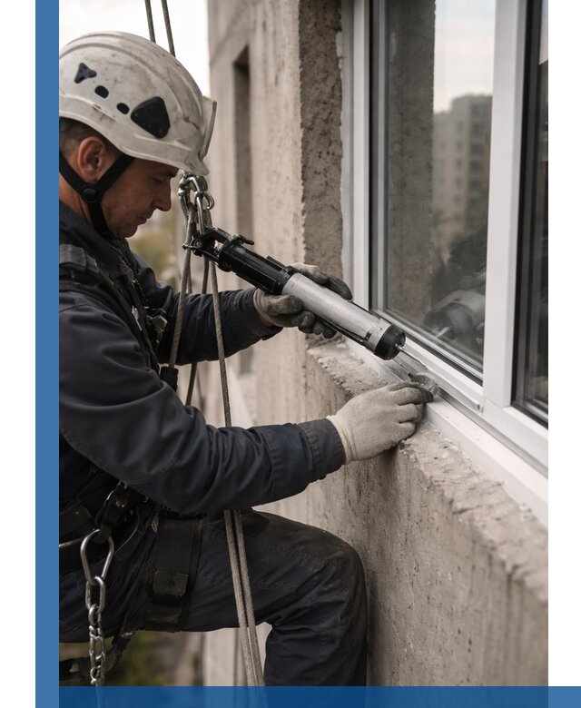 Герметизация оконных швов снаружи в Воткинске профессионально