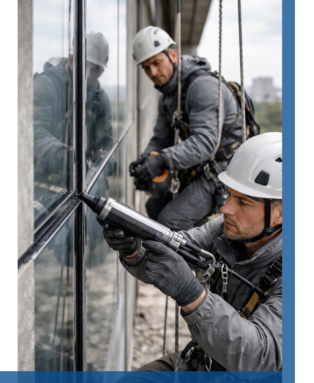 Герметизация витражных швов в Воткинске от 673 р. | ВЫСОТНИК-Втк