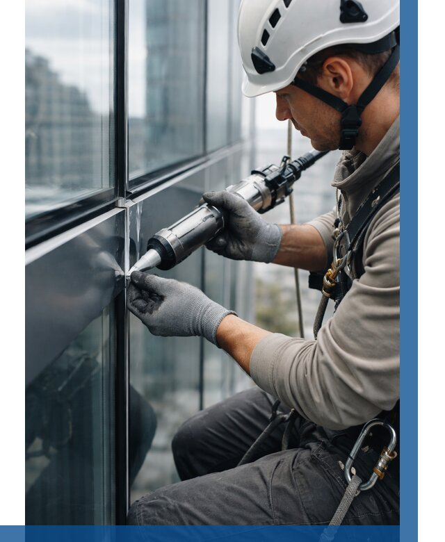 Герметизация стыков витража в Воткинске от 1243 р. | ВЫСОТНИК-Втк