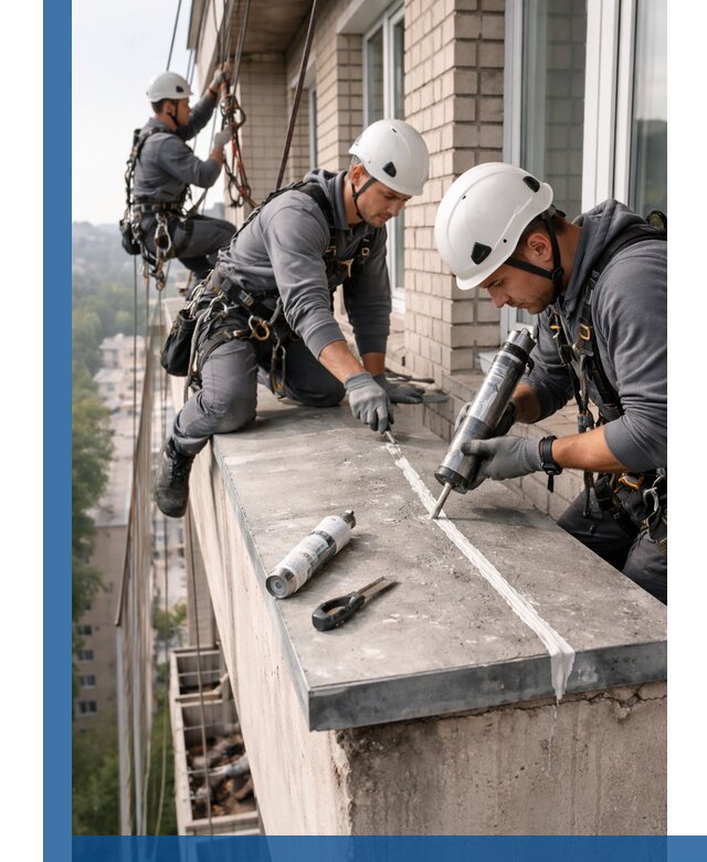 Герметизация балконного козырька в Воткинске профессионально