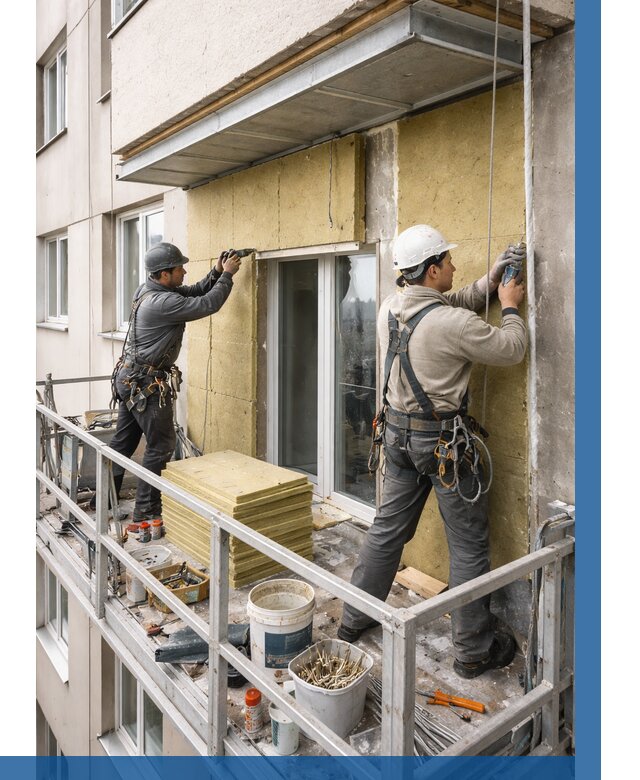 Утепление балкона снаружи в Воткинске от 1658 р. под ключ ВЫСОТНИК-Втк