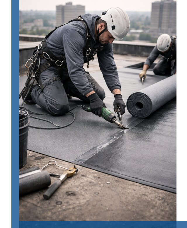 Ремонт мягкой кровли в Воткинске с выездом промальпинистов