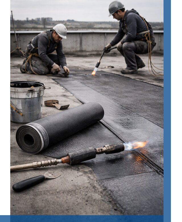 Ремонт рулонной кровли в Воткинске от 673 р. | ВЫСОТНИК-Втк