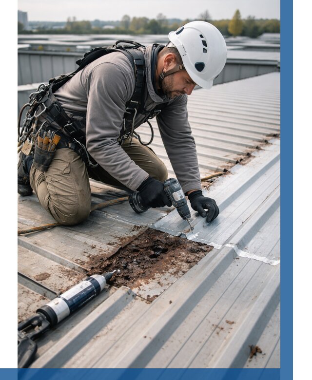 Ремонт профнастила на кровле в Воткинске от 725 р. | ВЫСОТНИК-Втк