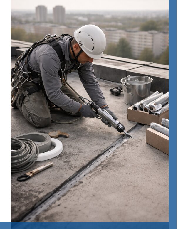 Герметизация швов кровли в Воткинске от 466 р./м2 | ВЫСОТНИК-Втк