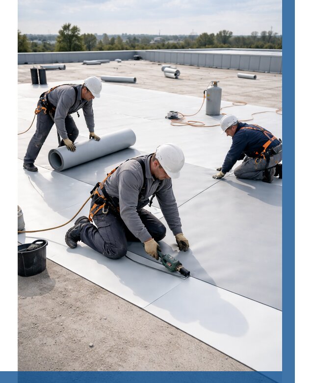 Монтаж мембранной кровли под ключ в Воткинске от 1243 р. | ВЫСОТНИК-Втк