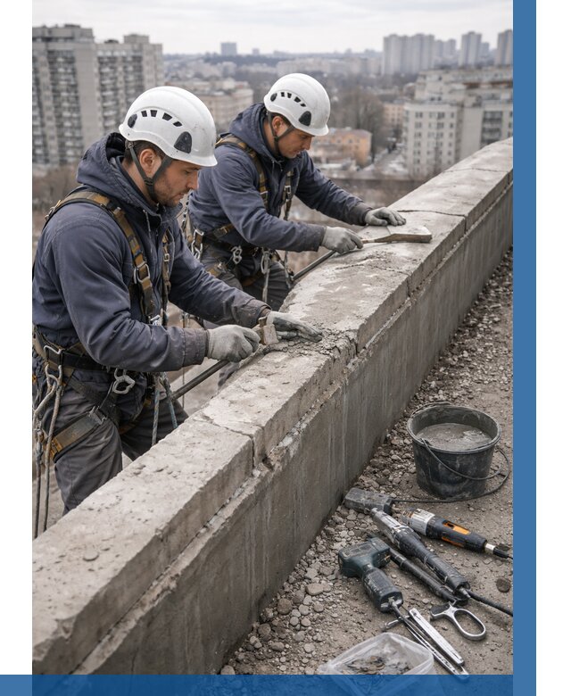 Ремонт парапета на кровле в Воткинске от 1554 р. | ВЫСОТНИК-Втк