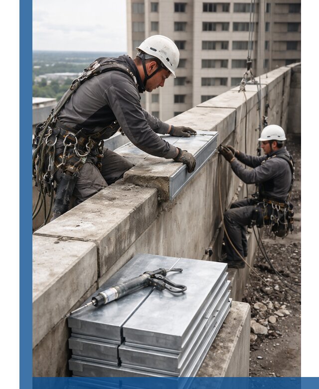Замена парапетных крышек и установка новых в Воткинске