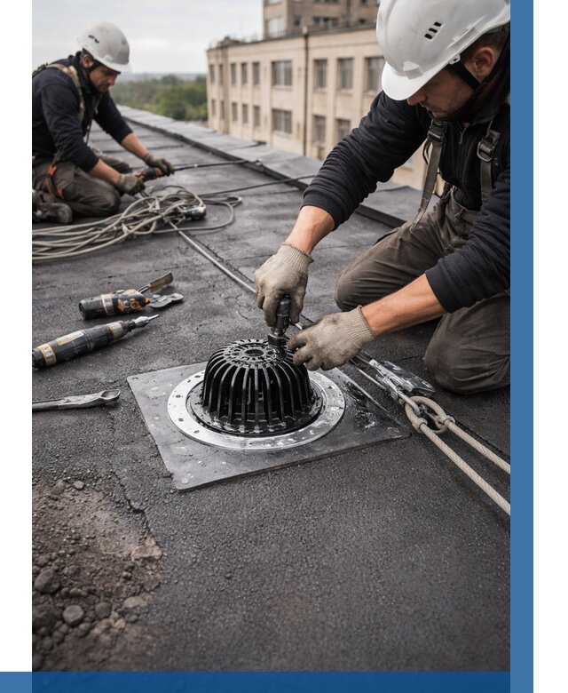 Установка водосточных воронок в Воткинске цена от 3626 р. | ВЫСОТНИК-Втк