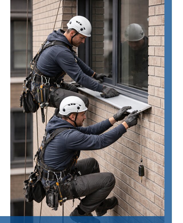 Монтаж оконных отливов под ключ в Воткинске от 3626 р. | ВЫСОТНИК-Втк