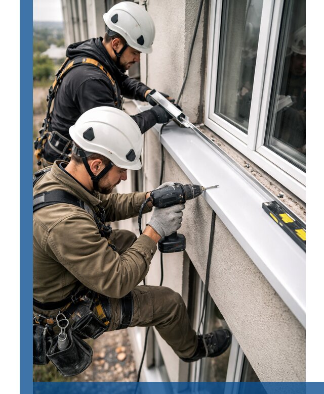 Профессиональный монтаж оконных отливов и отведения воды в Воткинске