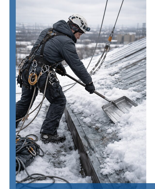 Профессиональная очистка кровли от снега и наледи в Воткинске