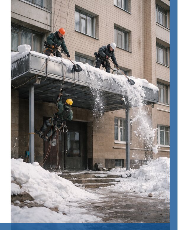 Очистка козырьков от снега в Воткинске от 3626 р. | ВЫСОТНИК-Втк