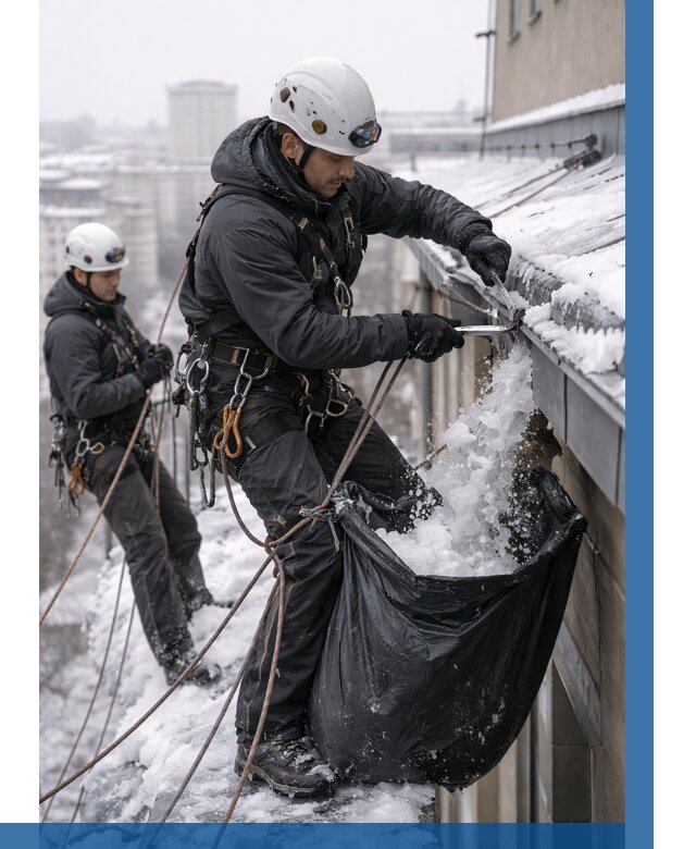 Аварийная очистка крыши в Воткинске под ключ от 311 р. | ВЫСОТНИК-Втк