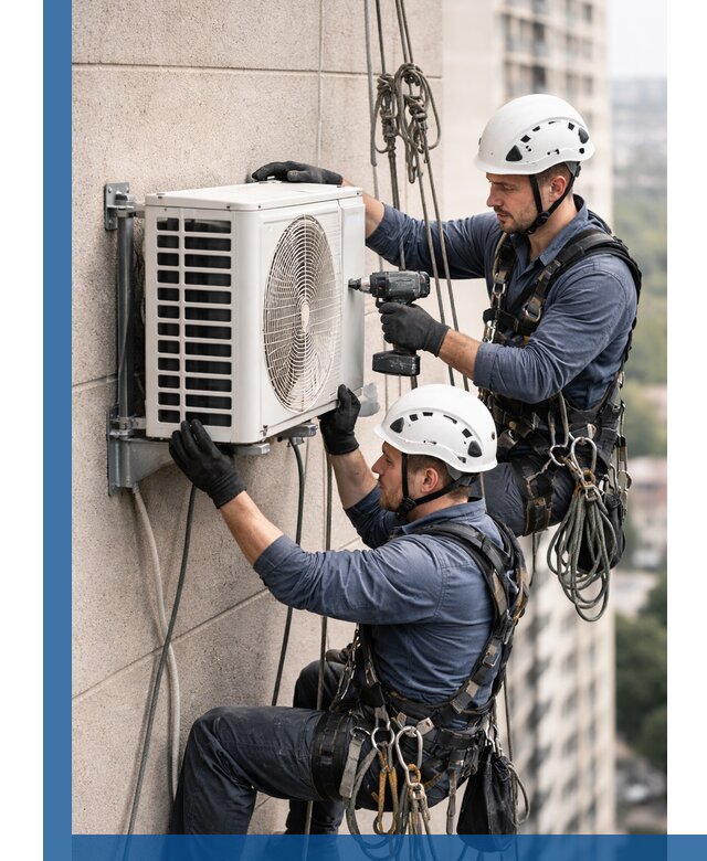 Монтаж внешнего блока кондиционера в Воткинске установка и крепление