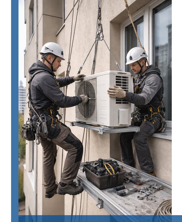 Перенос внешнего блока кондиционера в Воткинске с монтажом и крепежом