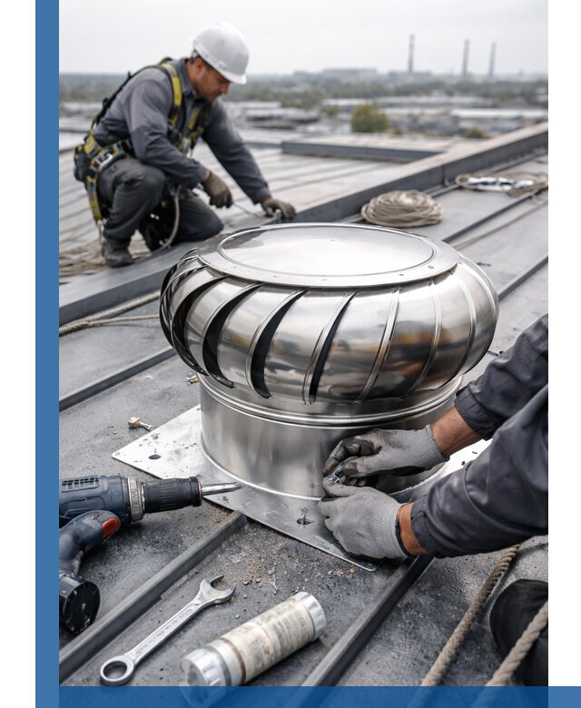 Установка дефлекторов на кровле в Воткинске профессионально