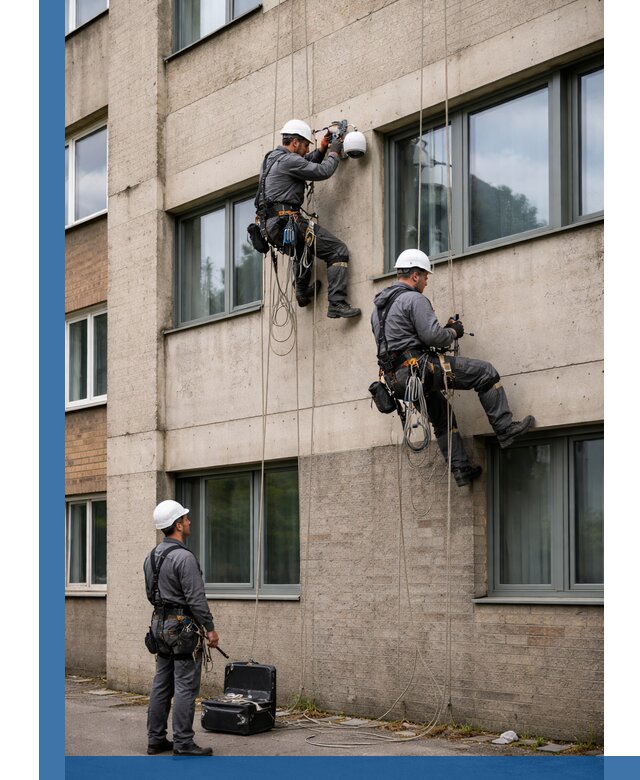Монтаж фасадных камер видеонаблюдения в Воткинске под ключ