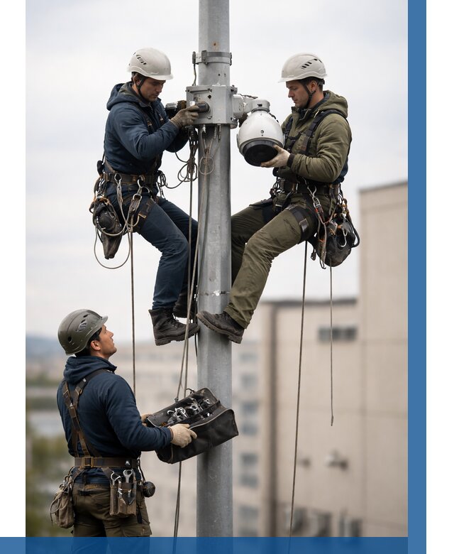 Установка видеокамер на мачте в Воткинске от 8806 р. | ВЫСОТНИК-Втк