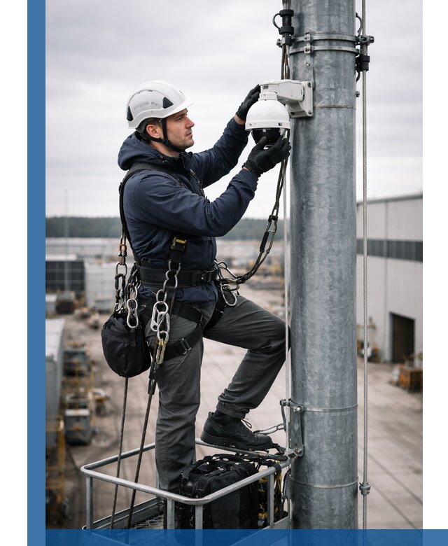 Профессиональная установка видеокамер на мачте в Воткинске
