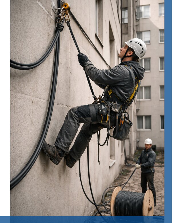 Протяжка кабеля питания на высоте в Воткинске от 466 р. | ВЫСОТНИК-Втк