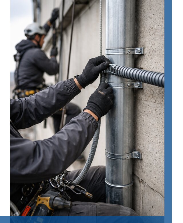 Монтаж гофры для кабеля в Воткинске от 311 р. | ВЫСОТНИК-Втк