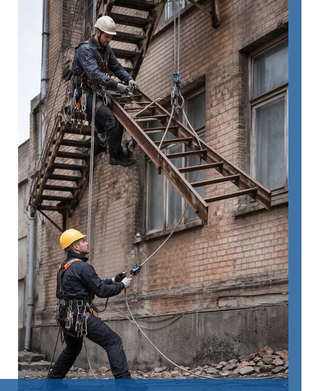 Демонтаж пожарной лестницы в Воткинске от 12432 р. | ВЫСОТНИК-Втк