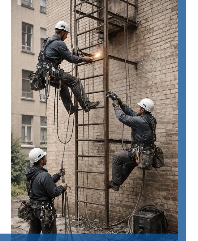 Ремонт пожарной лестницы в Воткинске от 7770 р. | ВЫСОТНИК-Втк