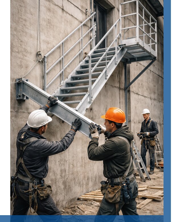 Монтаж металлических лестниц в Воткинске от 15540 р. | ВЫСОТНИК-Втк