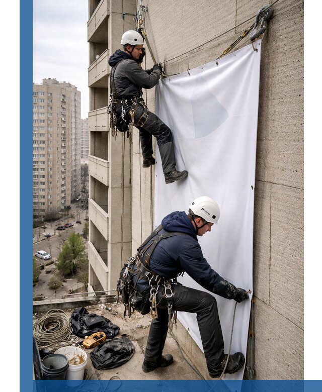 Профессиональный монтаж баннеров на фасаде в Воткинске