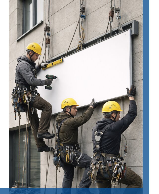 Монтаж рекламной вывески в Воткинске от 8288 р. | ВЫСОТНИК-Втк