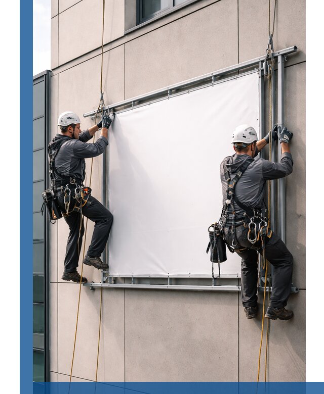 Монтаж наружной рекламной вывески в Воткинске под ключ